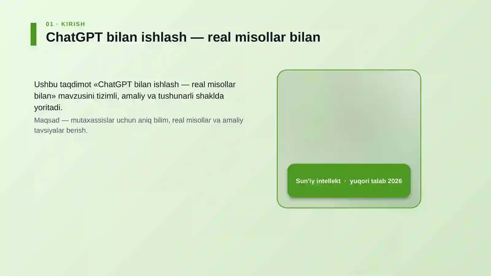 ChatGPT bilan ishlash — real misollar bilan 4