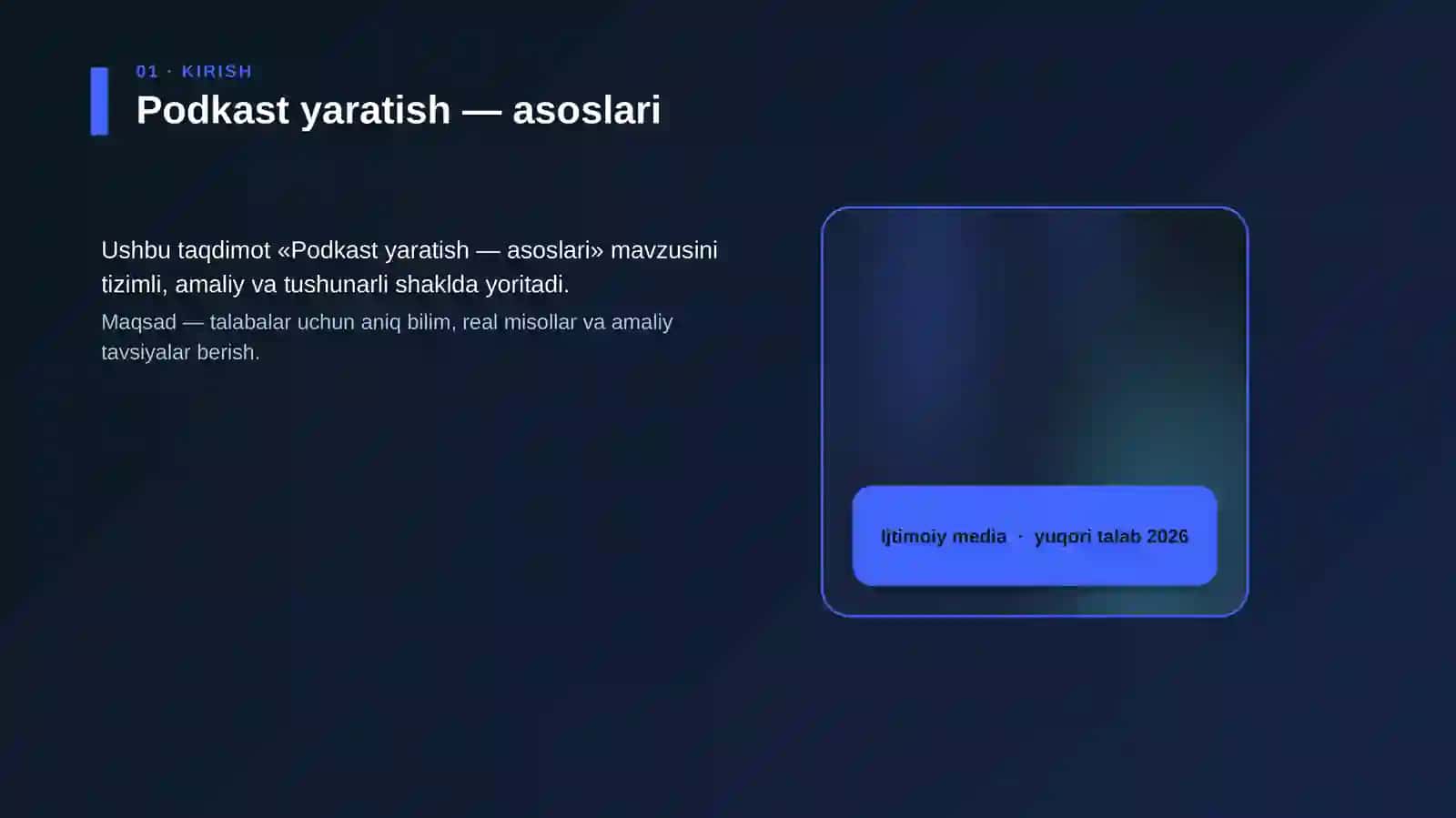 Podkast yaratish — asoslari 4