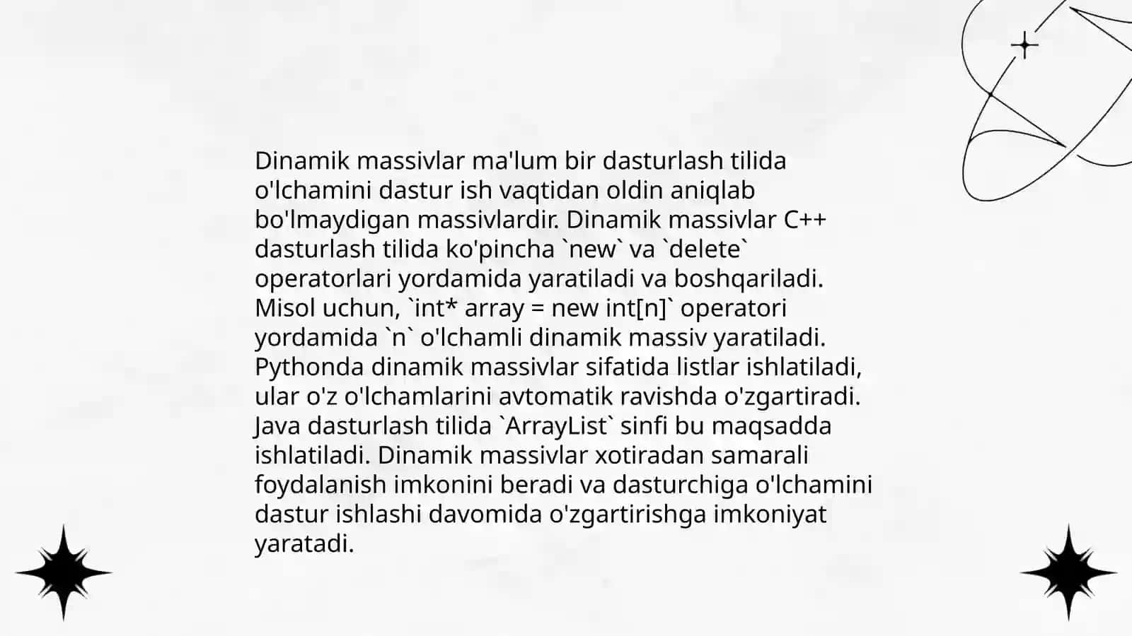 Statik va dinamik massivlar 4