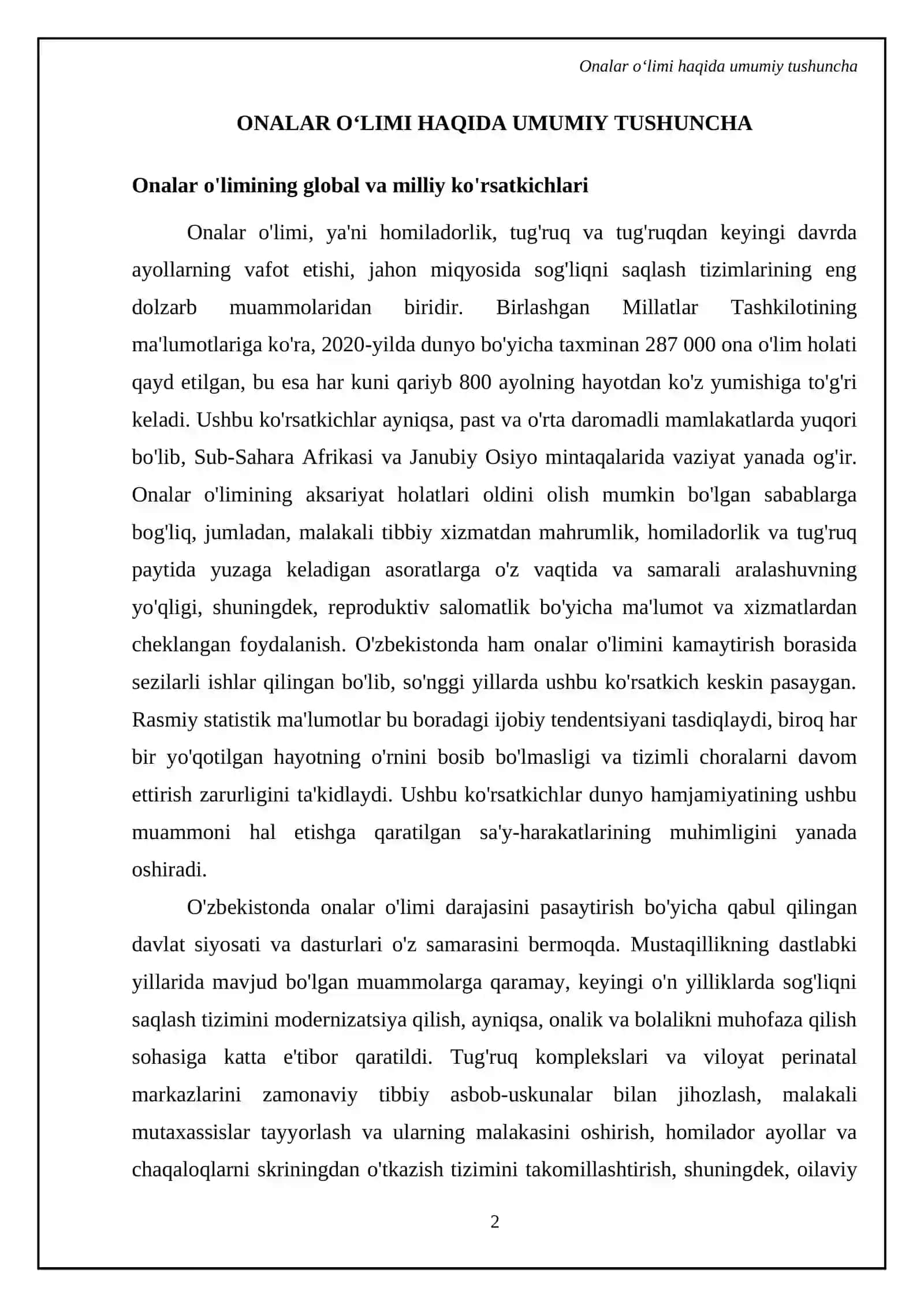 Onalar oʻlimi 4