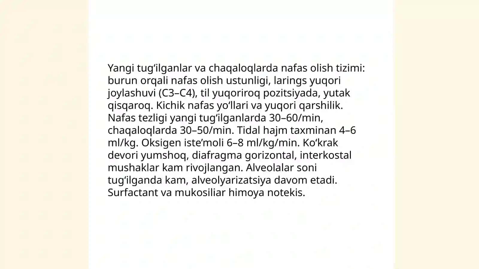 Nafas olish tizimining yosh xususiyatlari va gigiyenasi 4