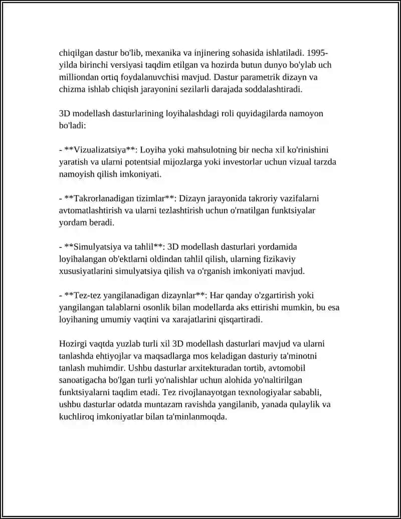 UCH O’LCHOVLI GRAFIKA IMKONIYATLARINI LOYIHALASHDA QO’LLASH TEXNOLOGIYALARI 4