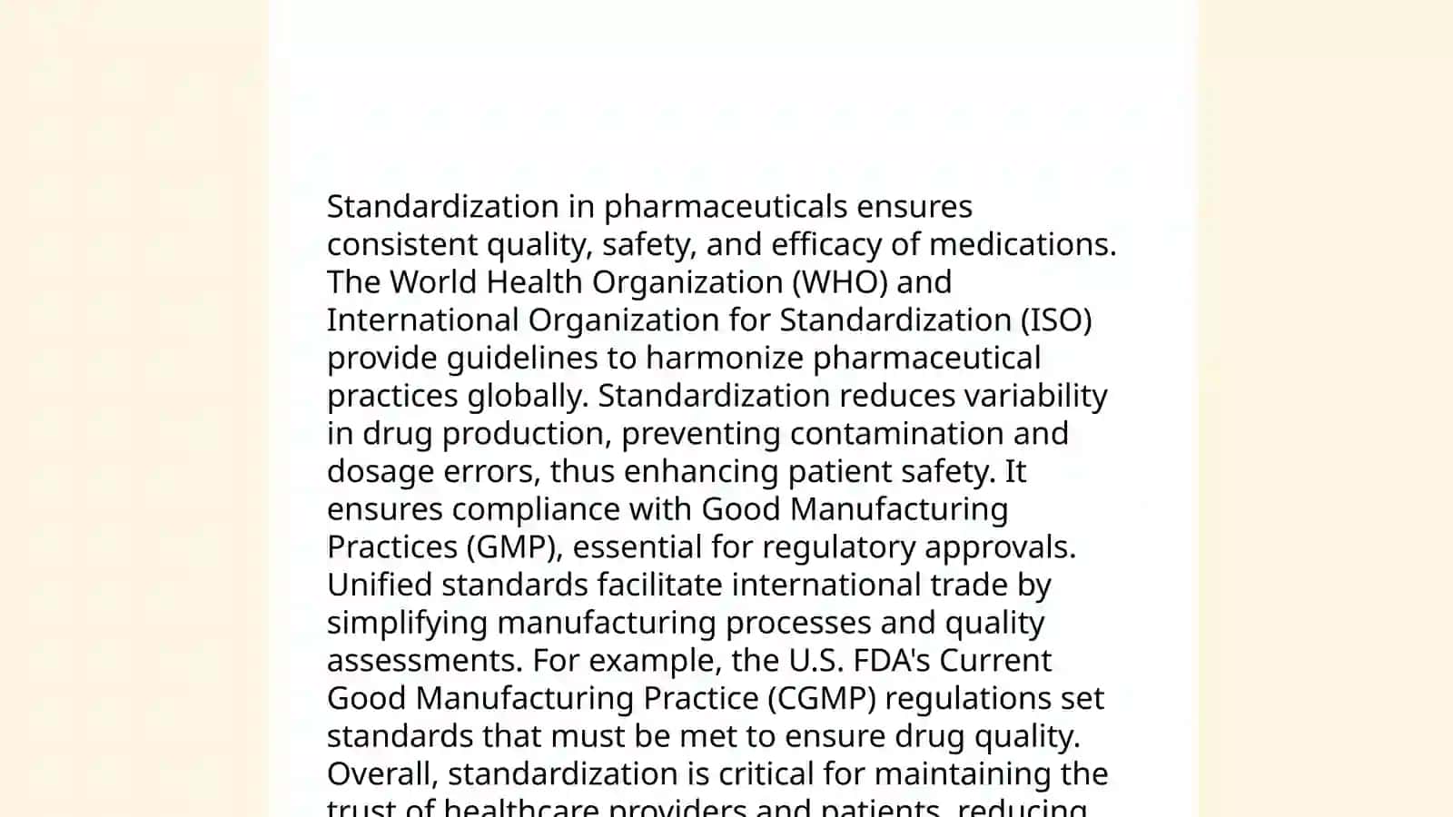 Standardization of medicines 4