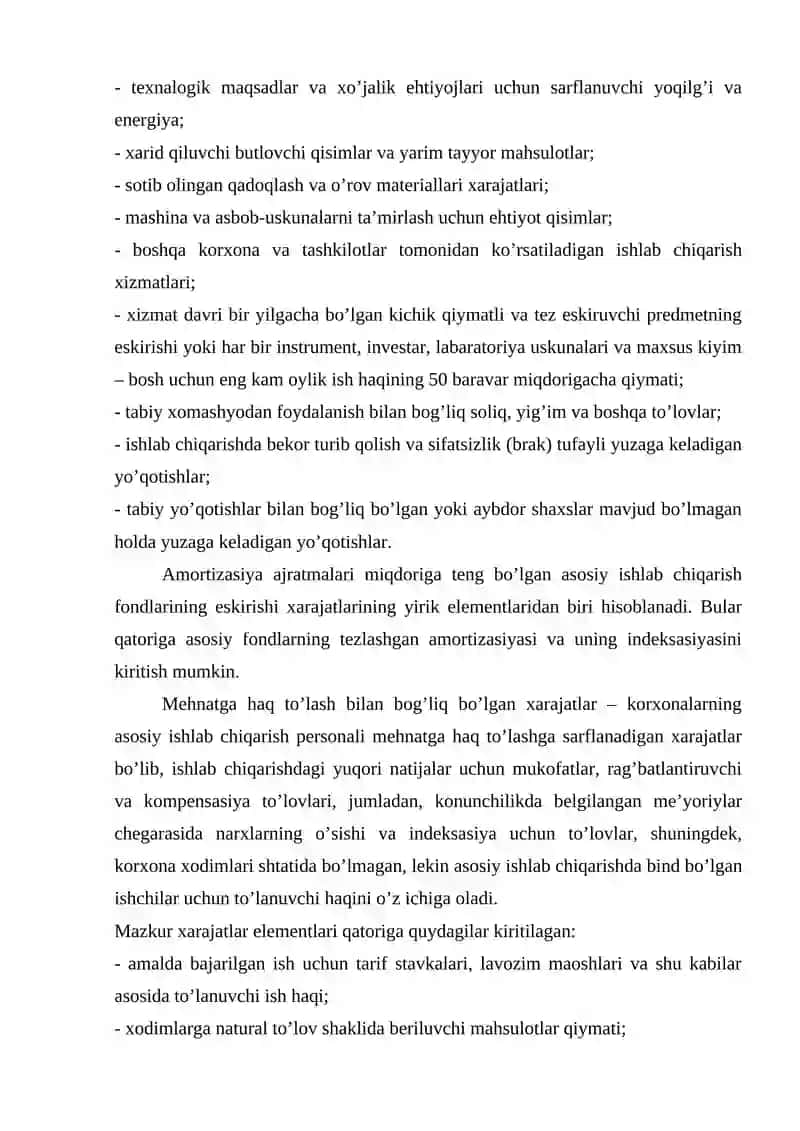 Mahsulot tannarxi 4