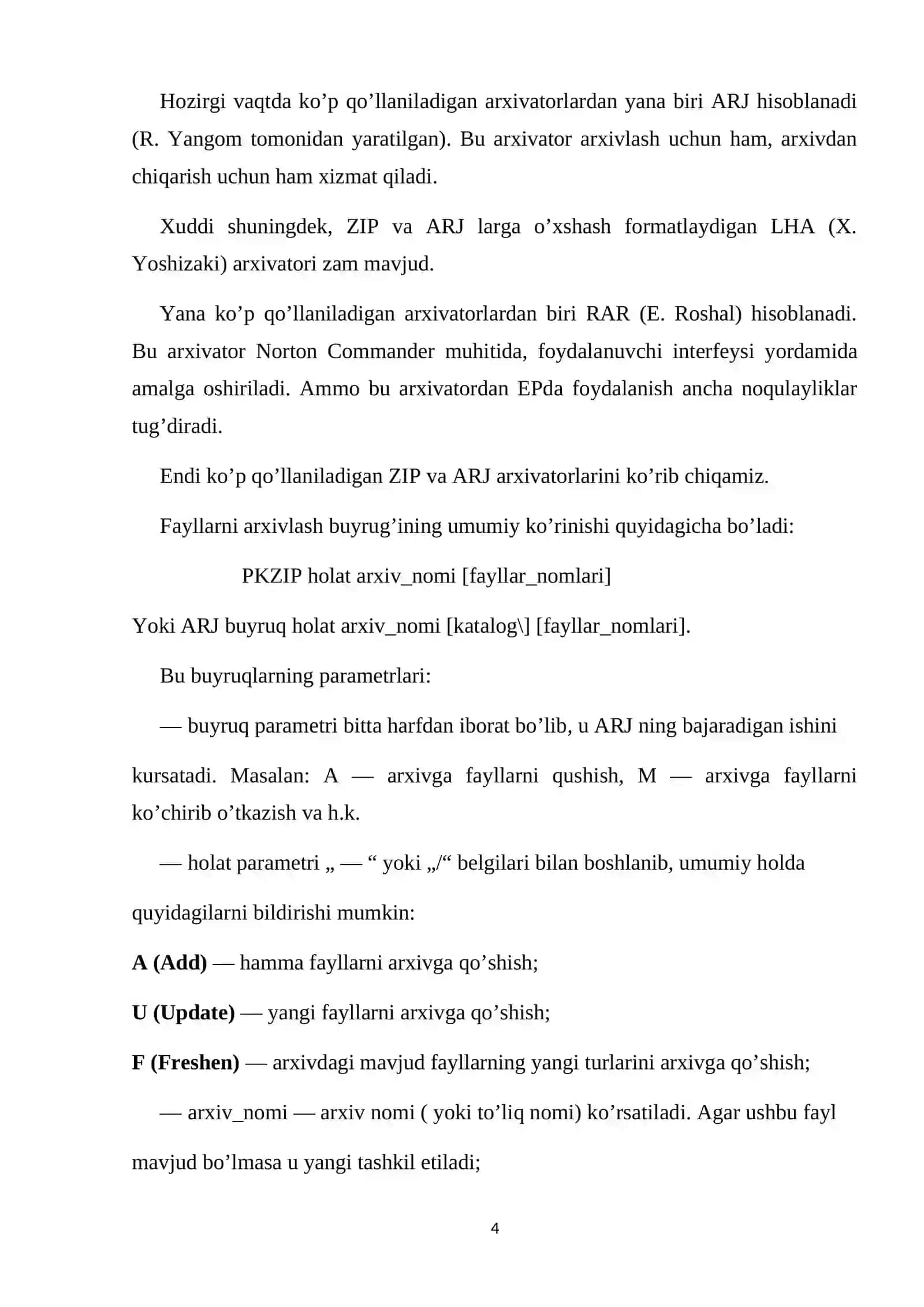 Arxivlashtirish dasturlari 4