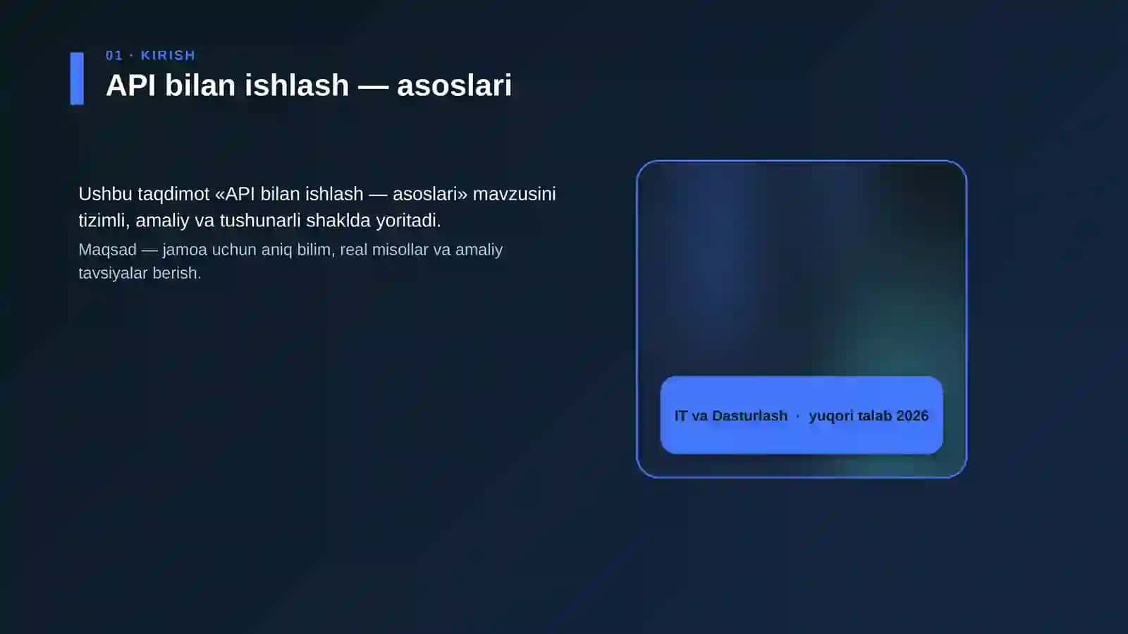 API bilan ishlash — asoslari 4
