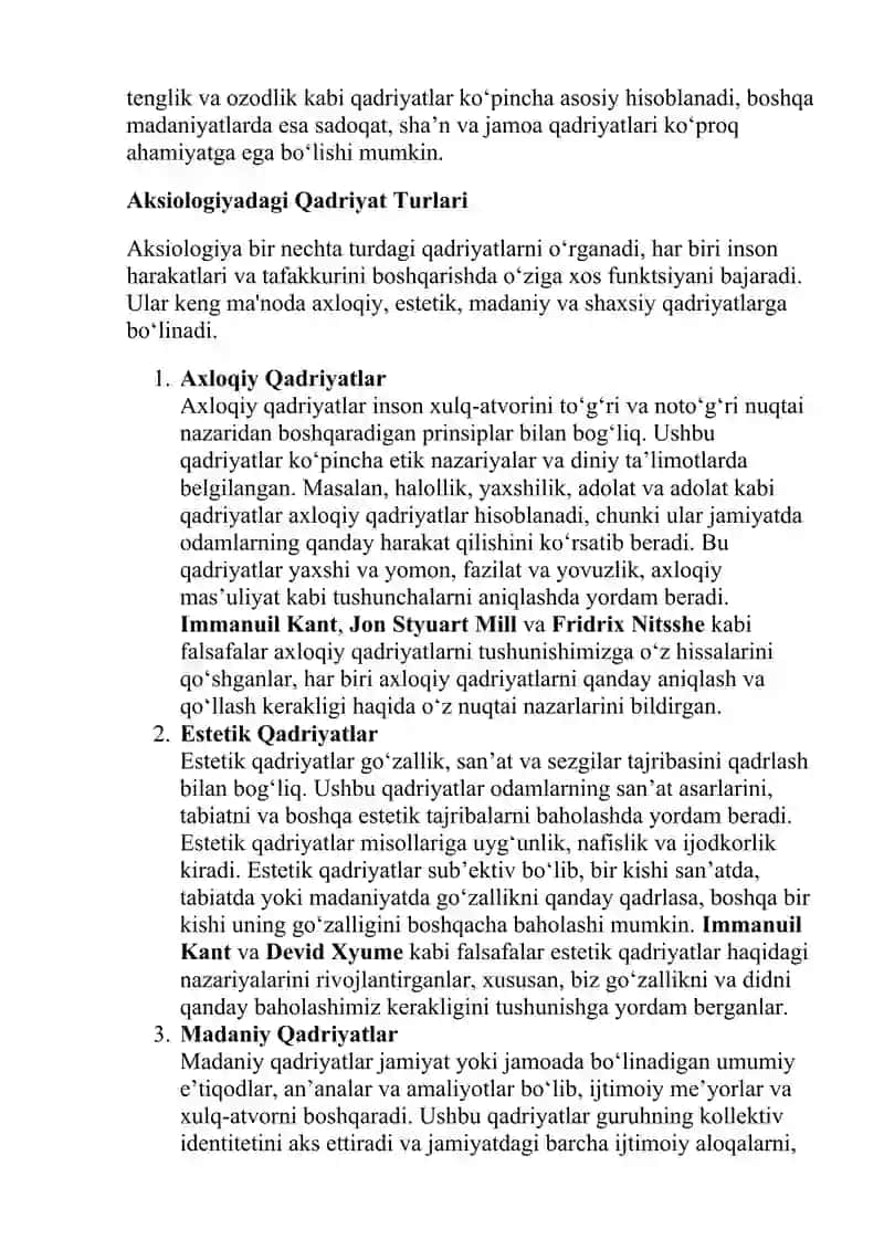 Qadriyatlar falsafasi (aksiologiya) 4