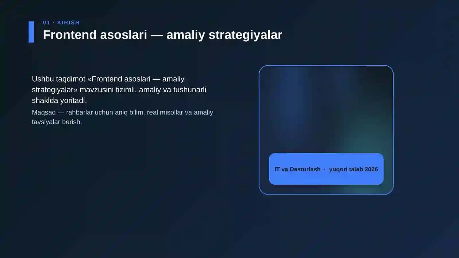 Frontend asoslari — amaliy strategiyalar 4
