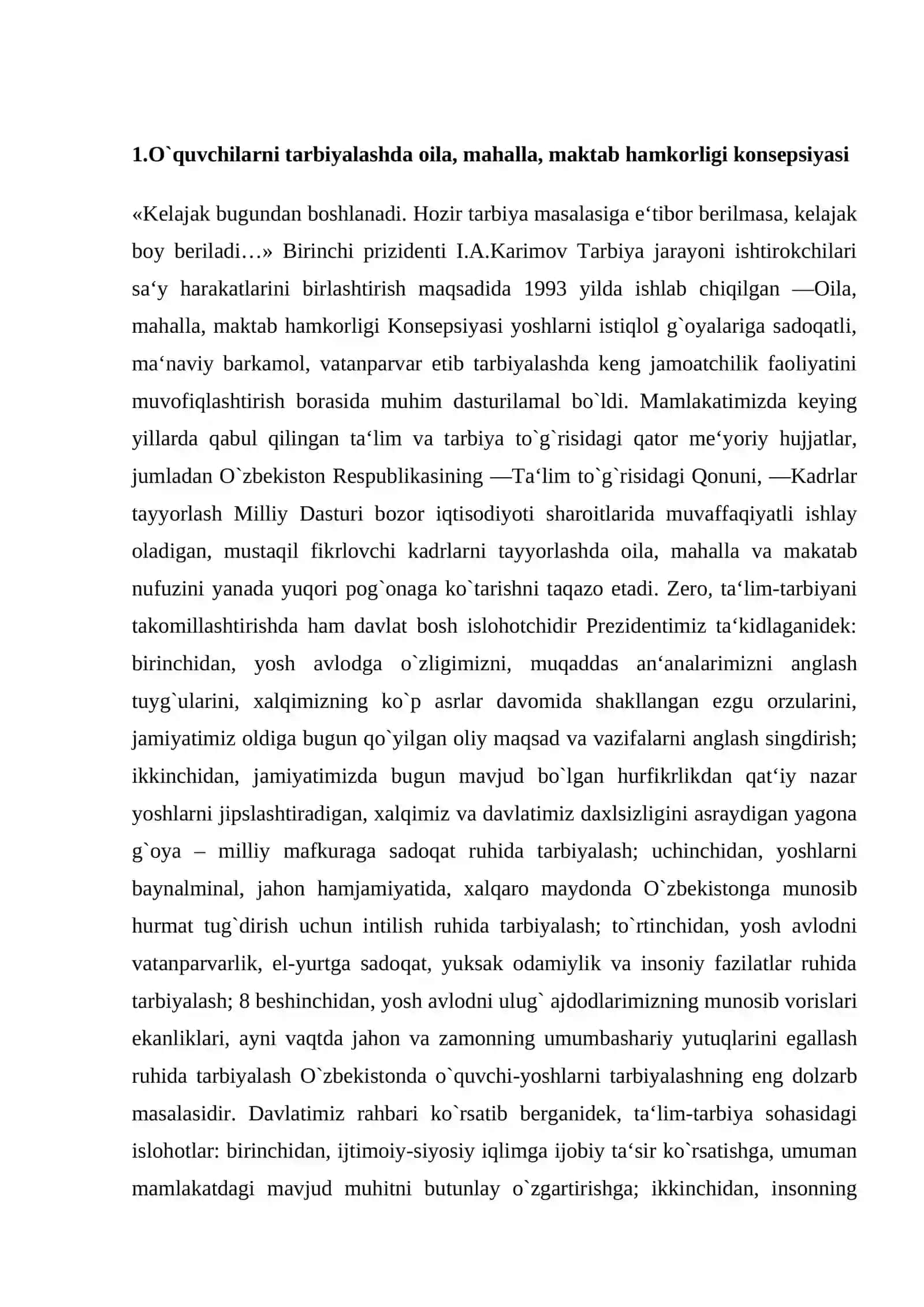 Oila, mahalla, maktab hamkorligi Konsepsiyasi 4
