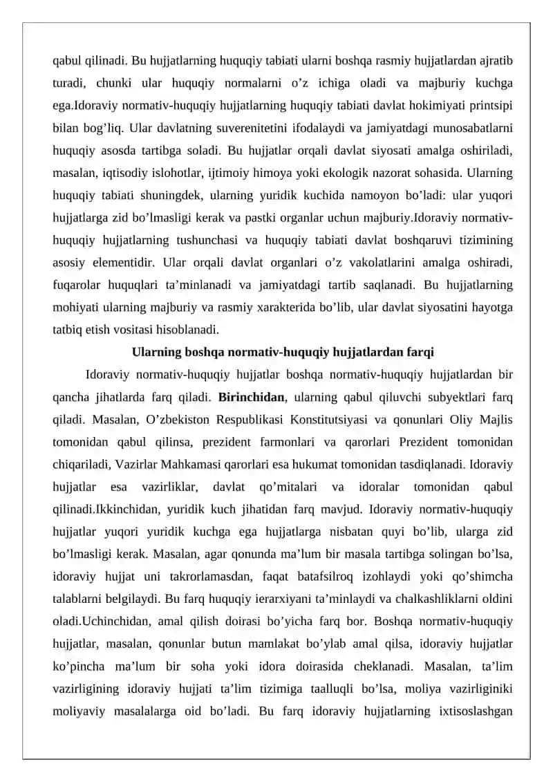 Idoraviy normativ-huquqiy hujjatlarni rasmiylashtirishning yuridik texnikasi 4
