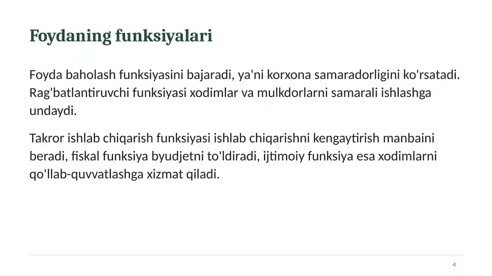 Foyda tushunchasi 4