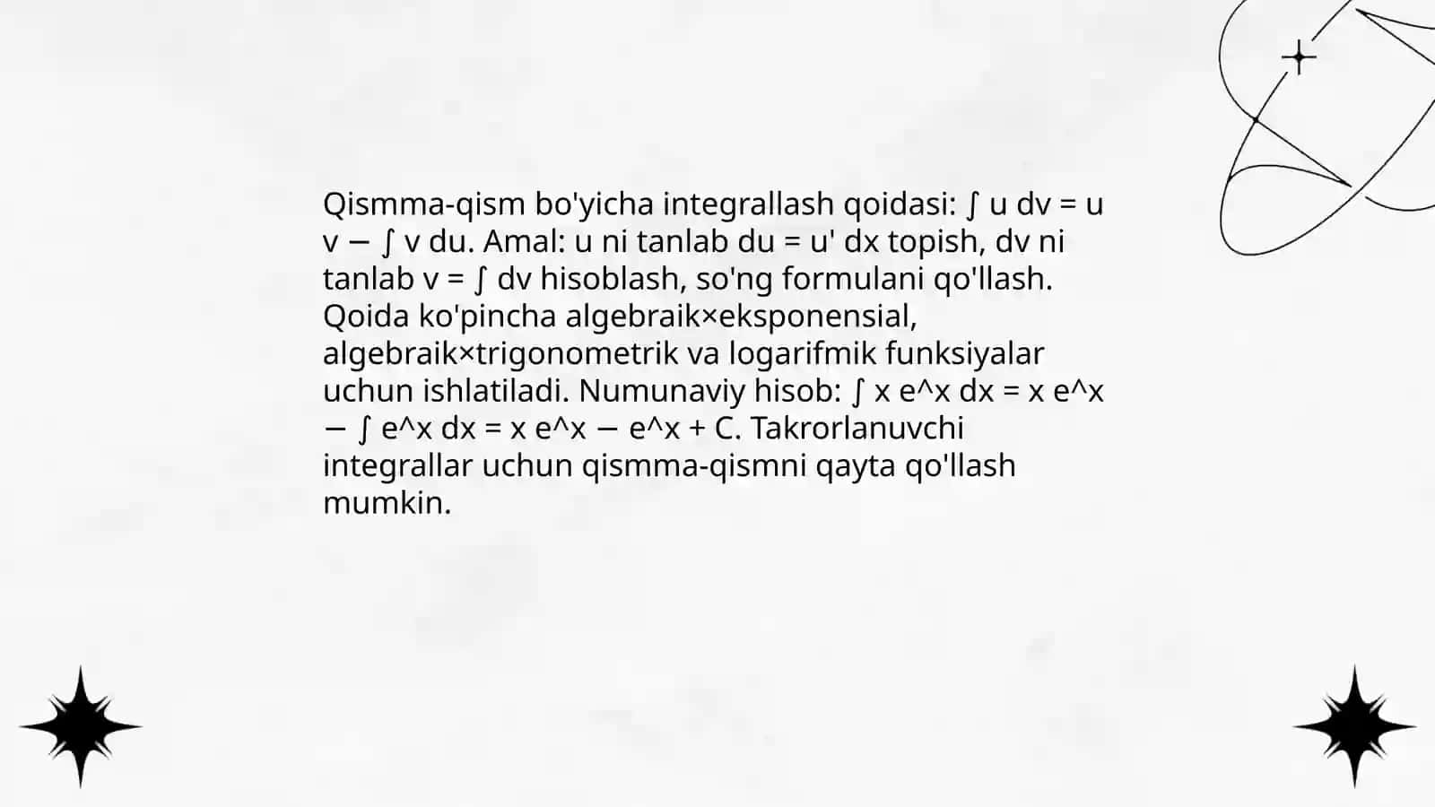 Integrallash usullari 4
