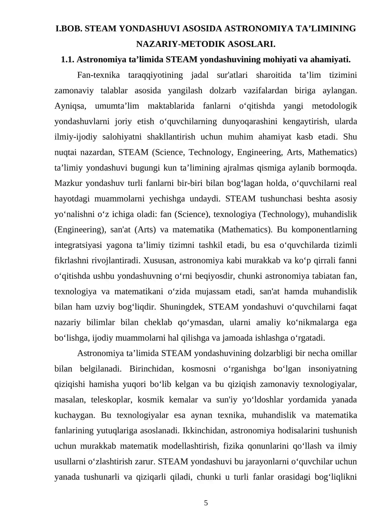 ASTRONOMIYA TA’LIMIDA STEAM YONDASHUVI 4