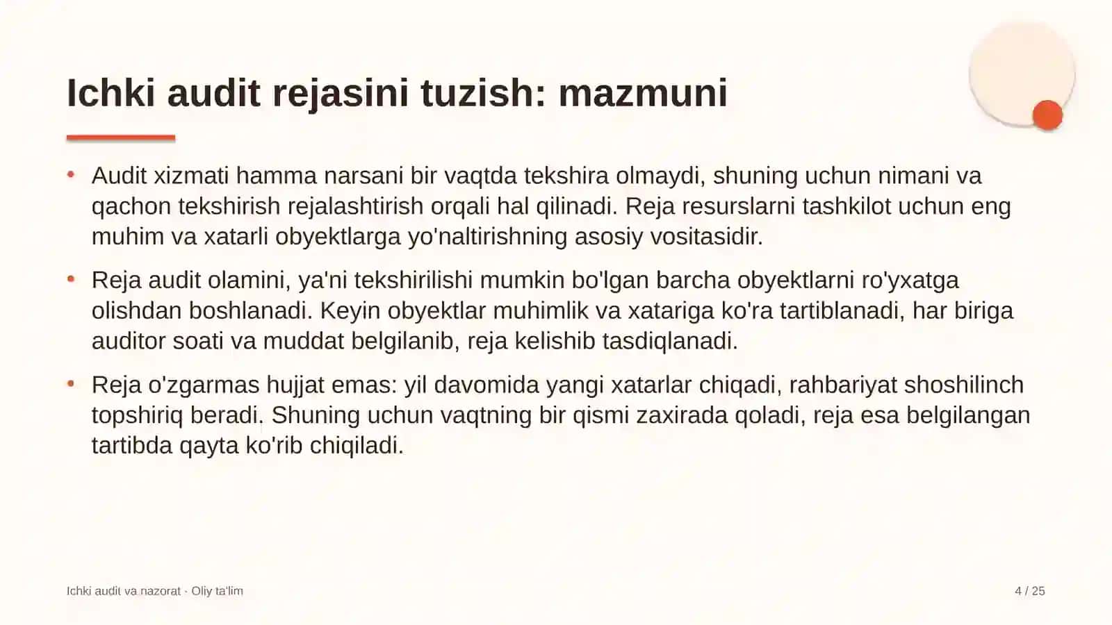Aviachipta sotish agentliklarida ichki audit rejasini tuzish 4