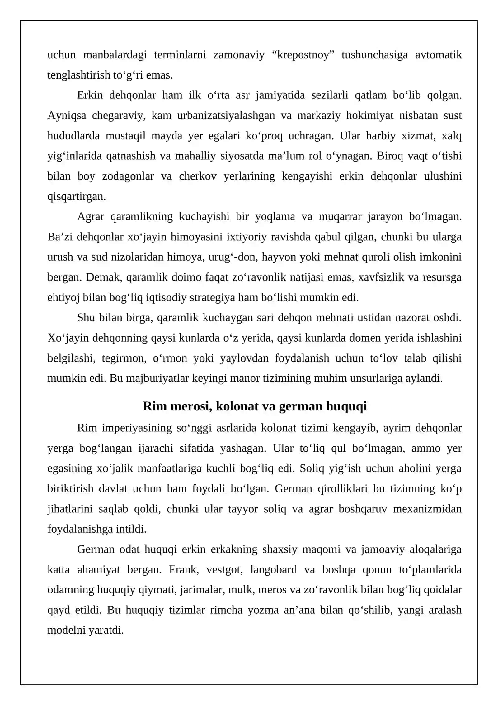 Ilk o‘rta asrlarda yevropa dehqonlarining ahvoli 4