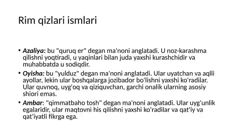 Rim ismlari 4