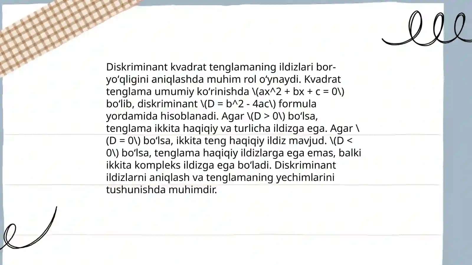 Kvadrat tenglama 4