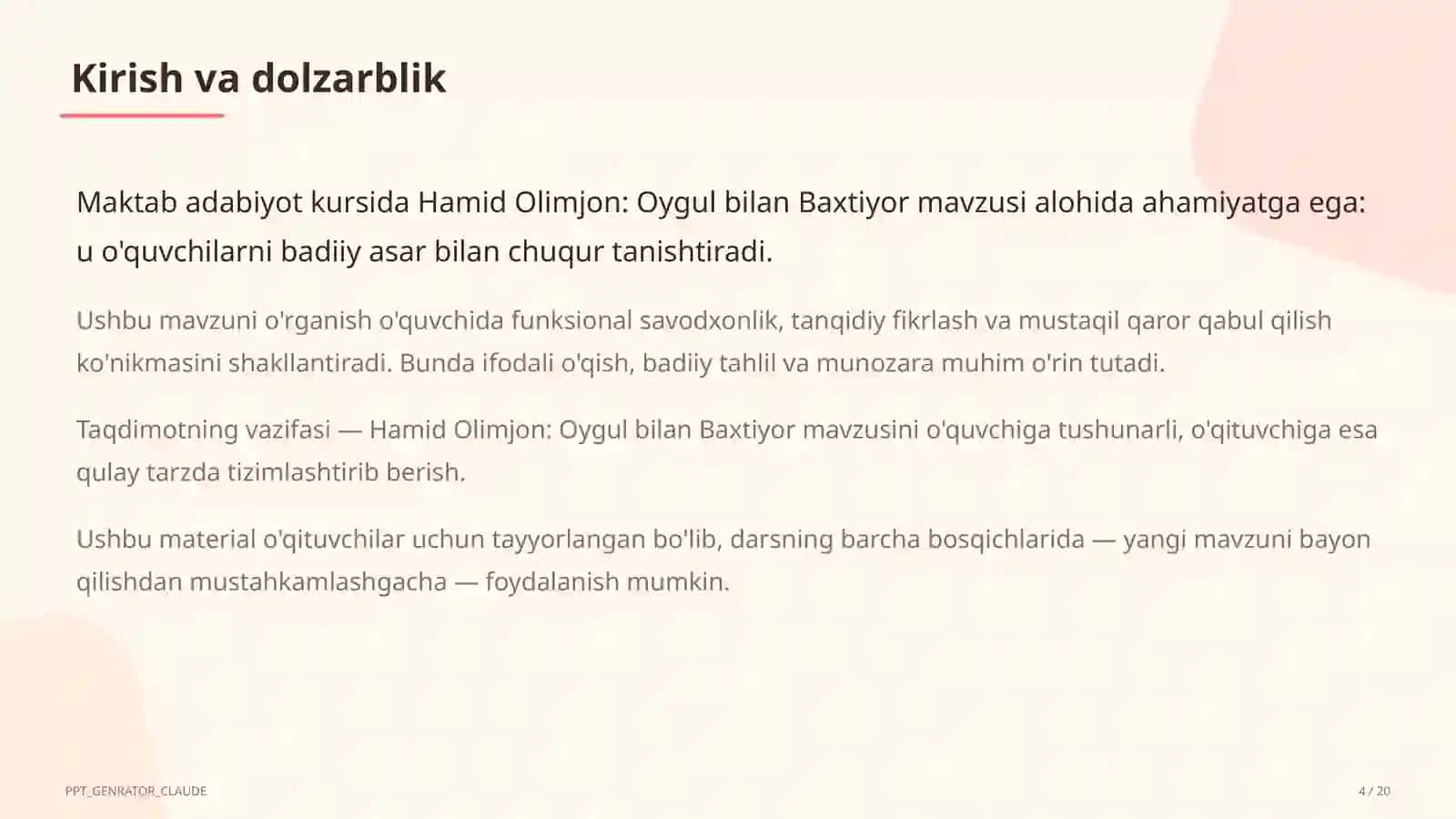 Hamid Olimjon: Oygul bilan Baxtiyor (5-sinf) 4