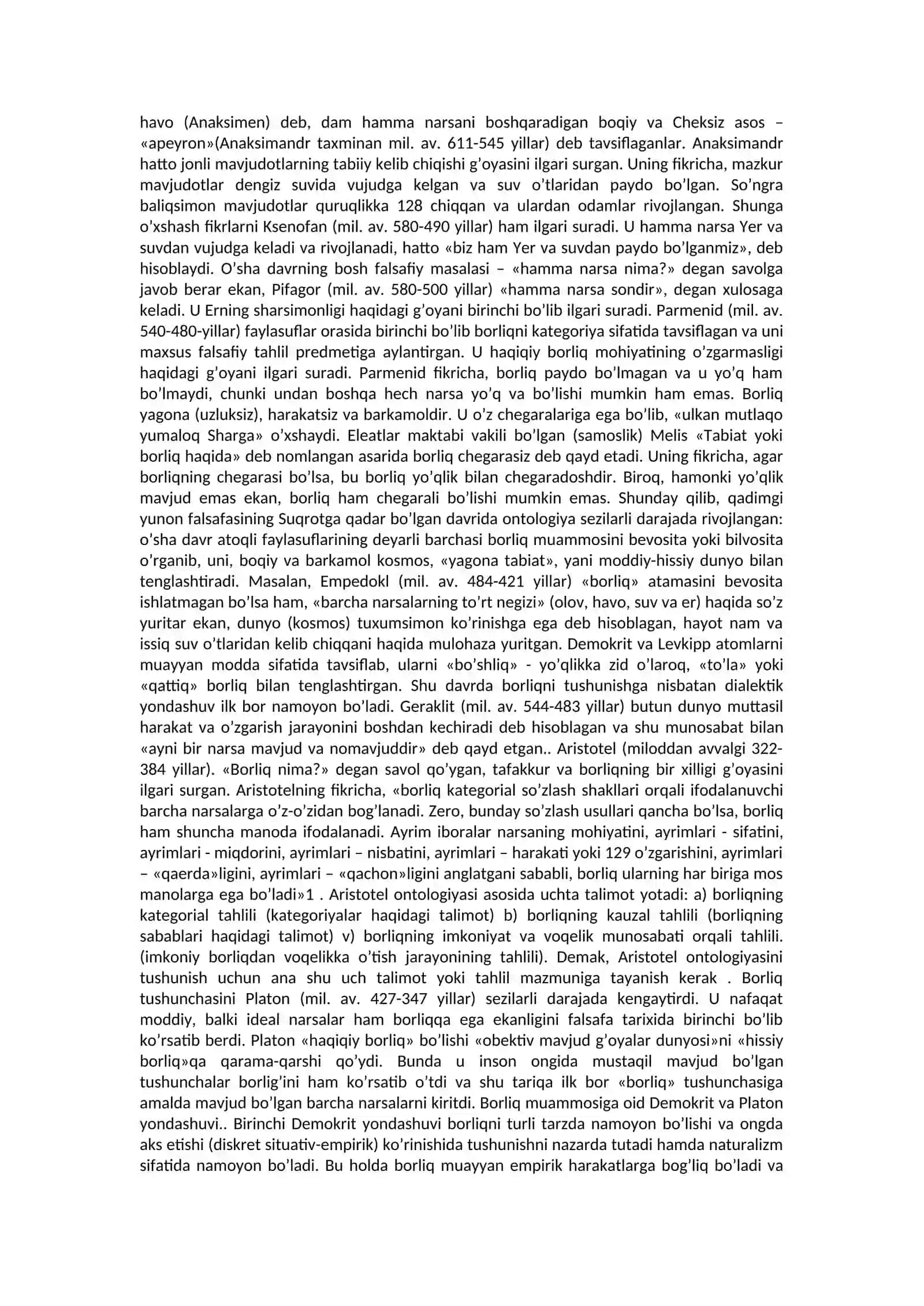 Ontologiya va tabiat falsafasi 4