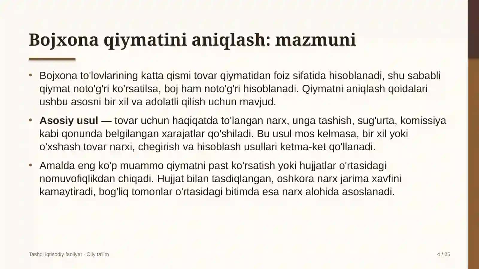 Frilans platformalarida bojxona qiymatini aniqlash 4