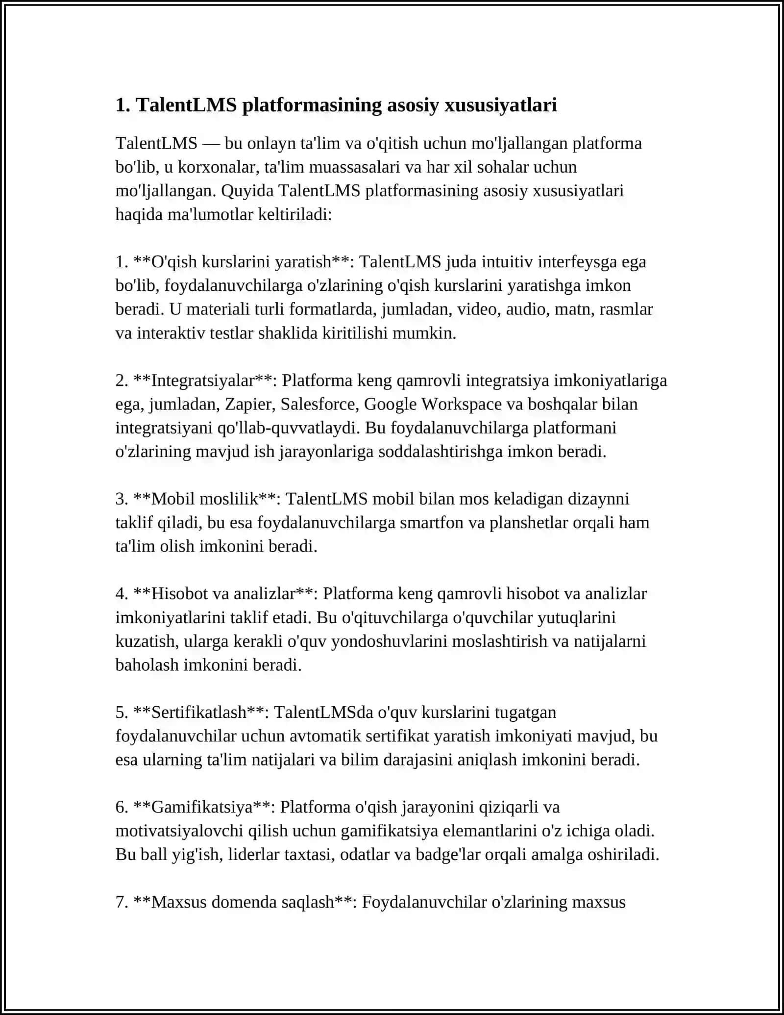 TalentLMS Xususiyatlari 4