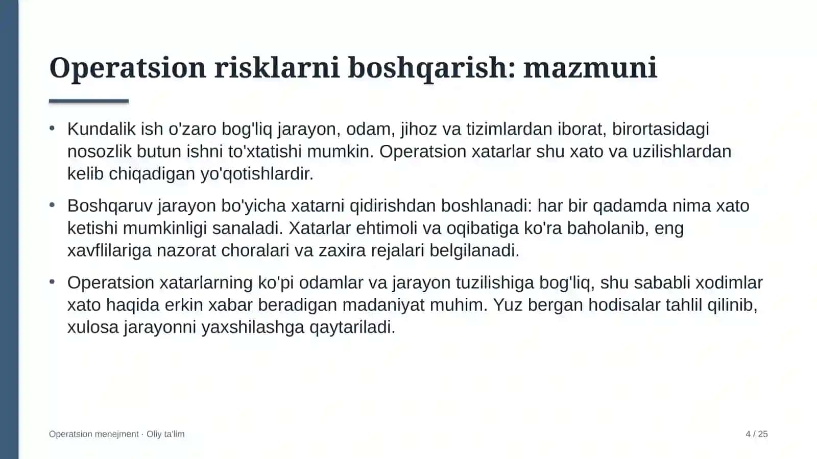 Xostellarda operatsion risklarni boshqarish 4