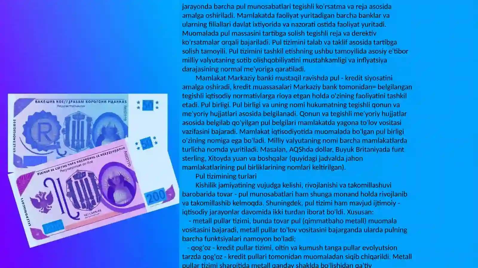 OʻZBEKISTON PUL TIZIMINING ELEMENTLARI 4