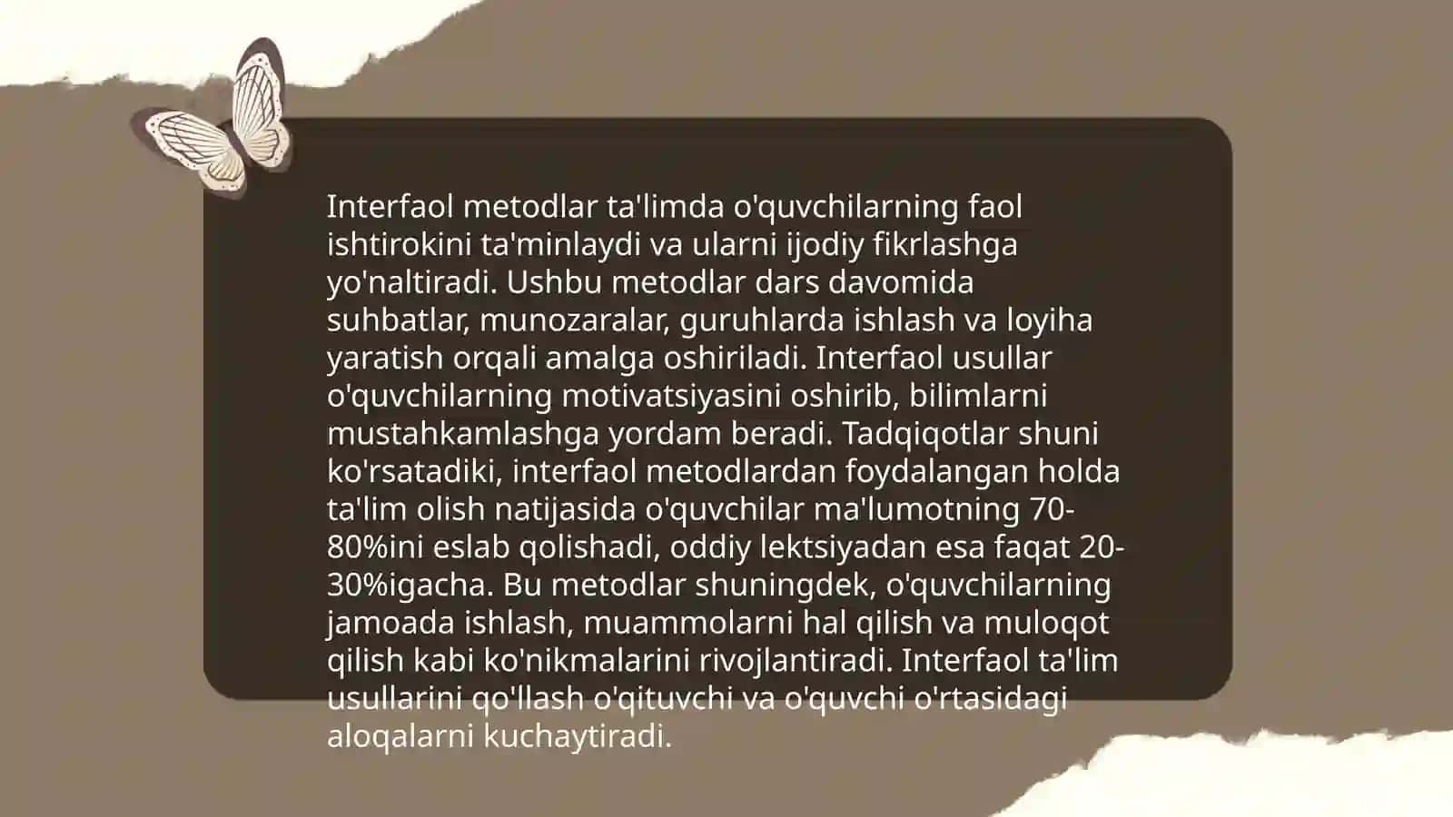 Interfaol metodlar va ularning tasnifi 4