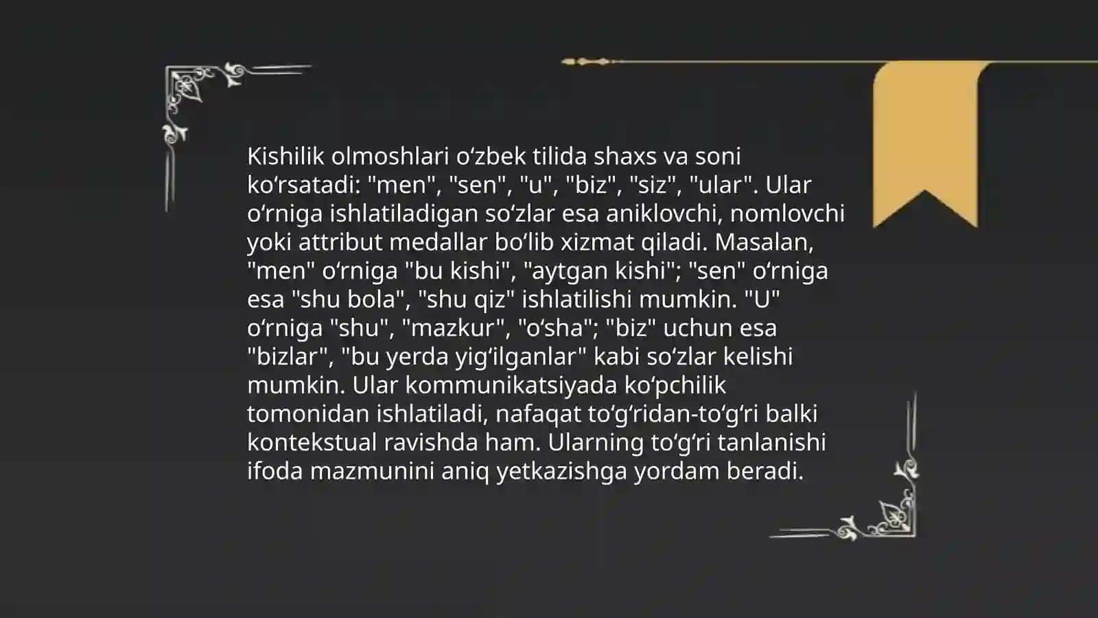 Kishilik olmoshlari 4
