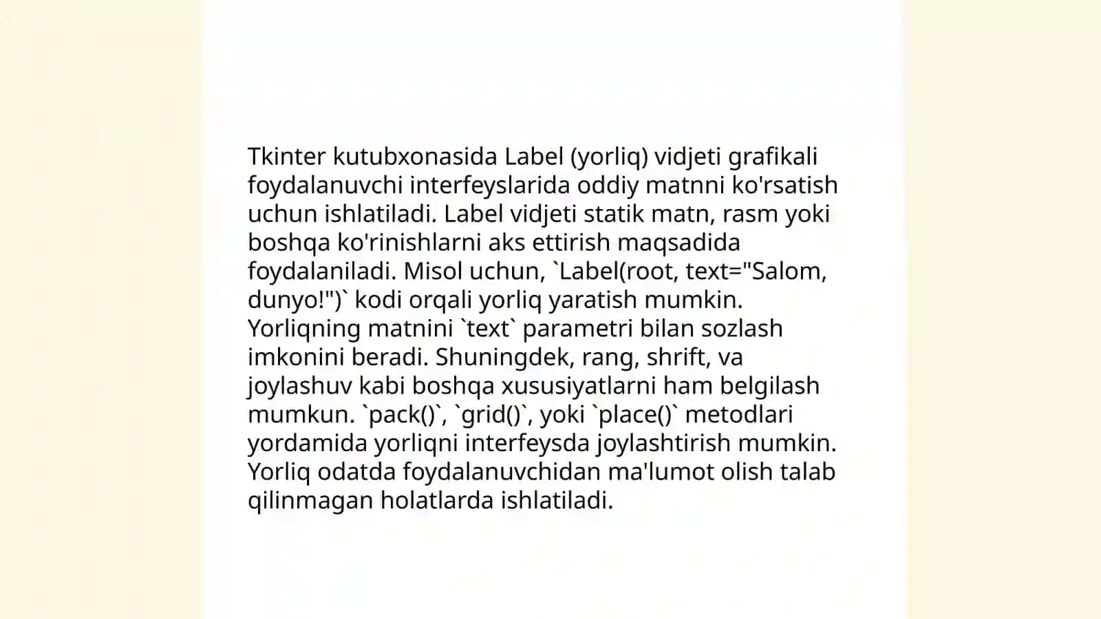 Pythonda tkinter moduli 4