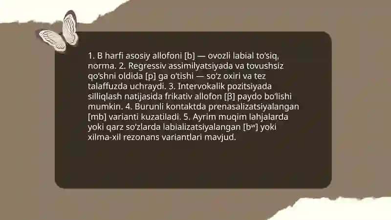 B harfining talaffuzi va imlosi 4