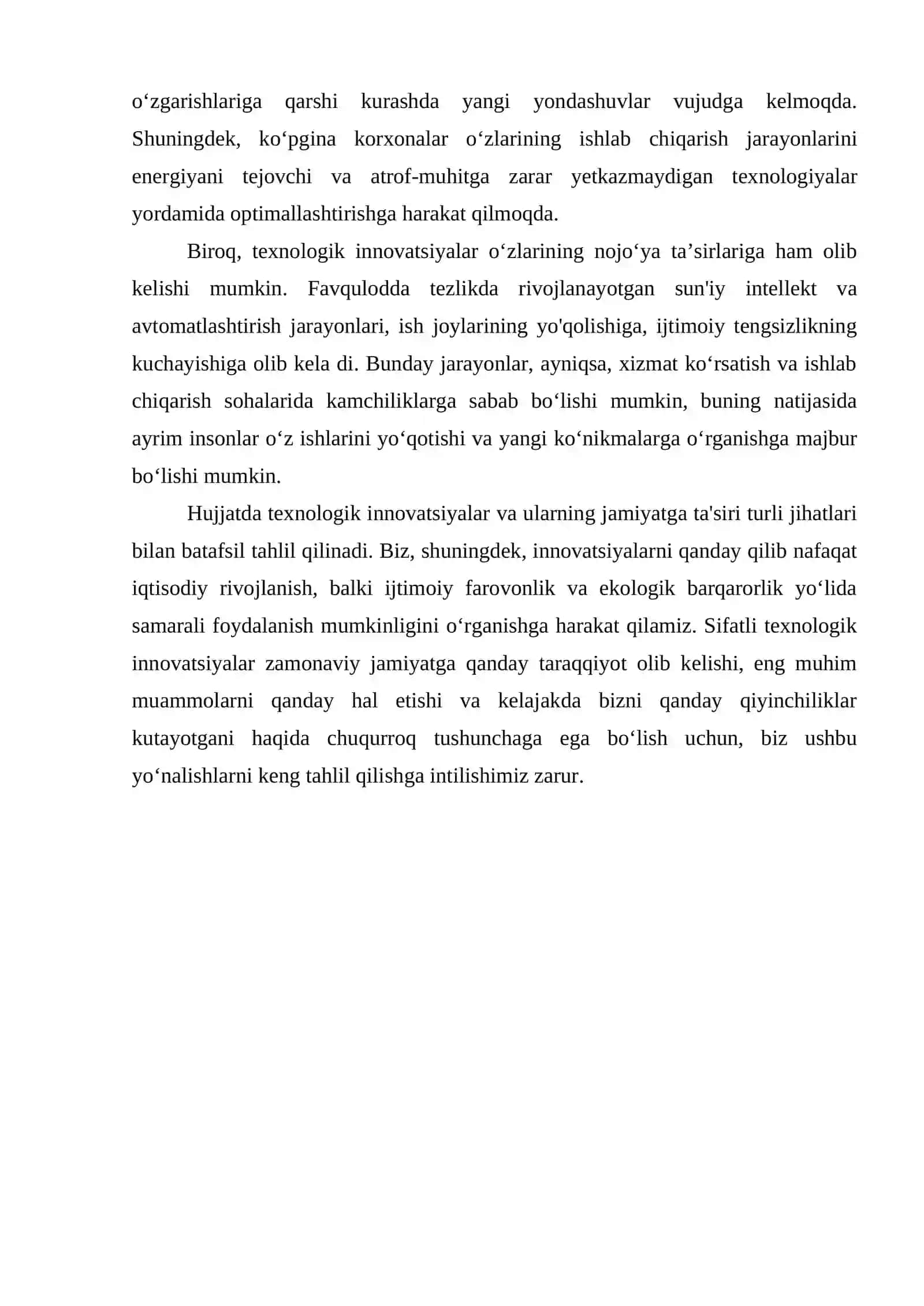 Texnologik innovatsiyalar va ularning jamiyatga ta’siri 4