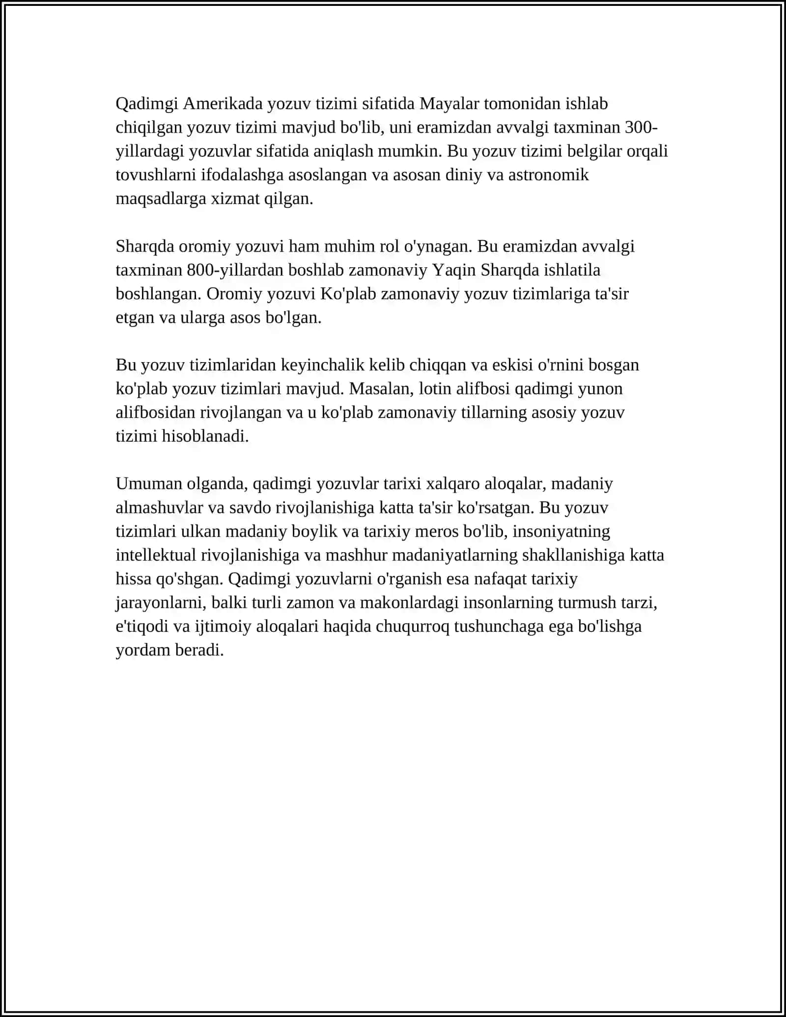 O‘ZBEKISTONDA QADIMGI YOZUVNING SHAKLLANISHI VA RIVOJLANISHI 4