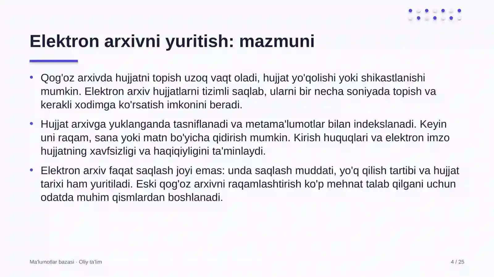 Koll-markazlarda elektron arxivni yuritish 4