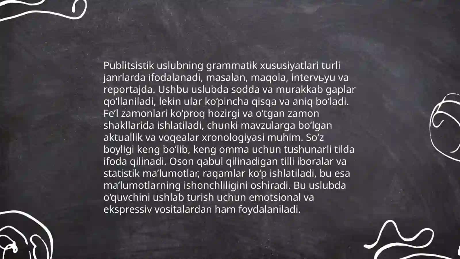 Publitsistik uslub va ogʻzaki uslublarning leksik-grammatik xususiyatlari 4