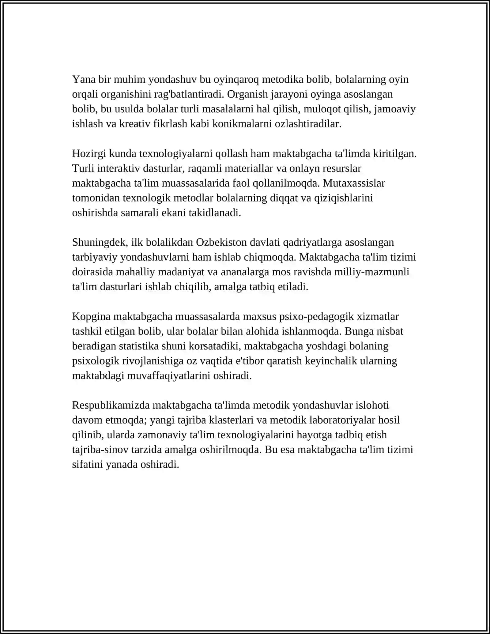 Maktabgacha ta'limda metodik yondashuvlar 4