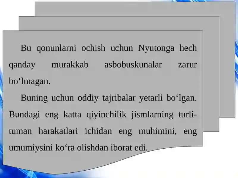 Dinamikaning asosiy qonunlari. 4