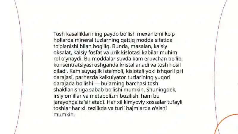 Tosh kasalliklarining kimyoviy xossalari 4