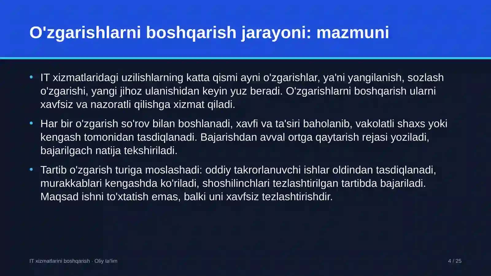 Elektr transportida o'zgarishlarni boshqarish jarayonini joriy etish 4