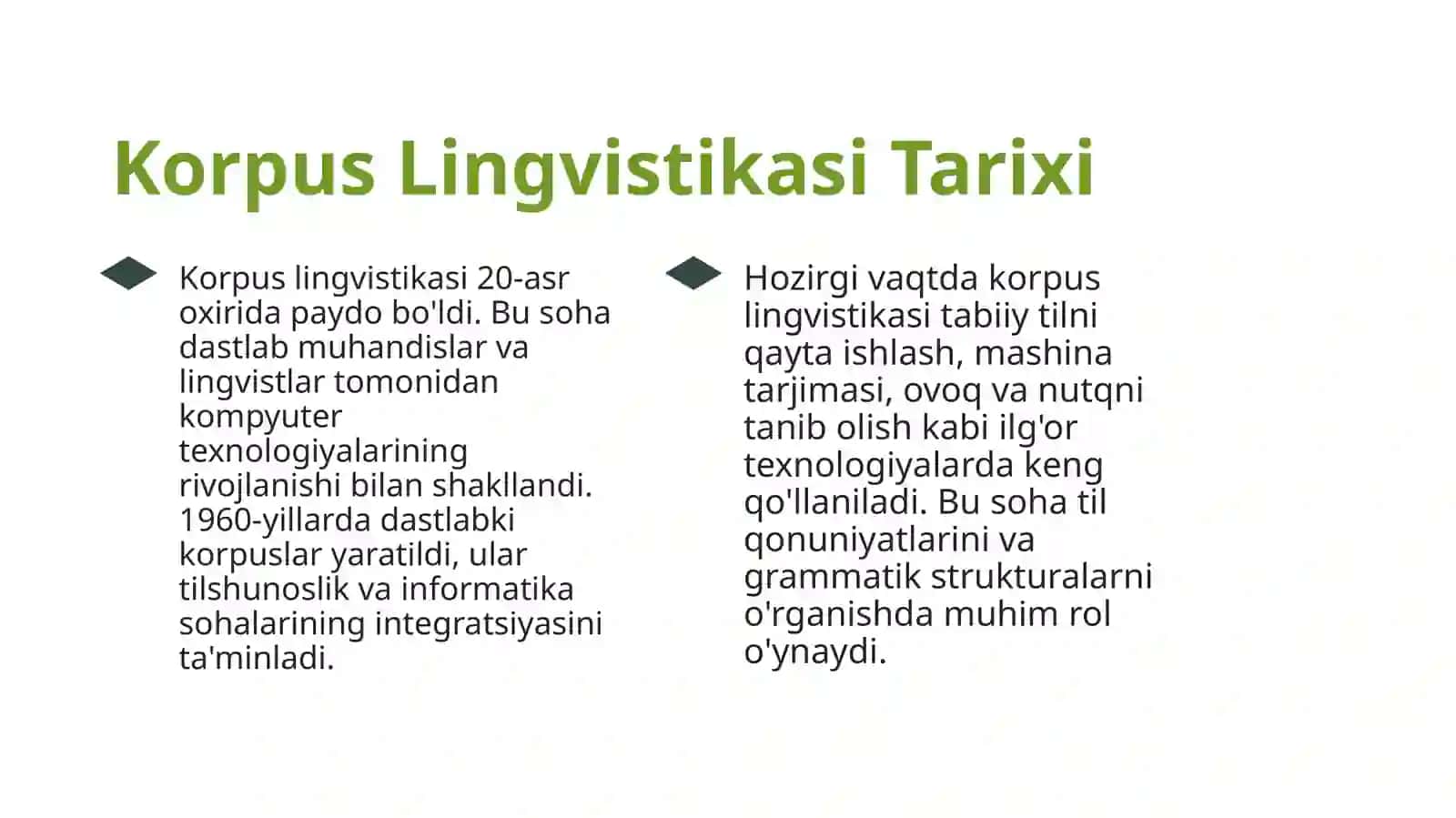 Korpus lingvistikasining rivojlanishi 3 4