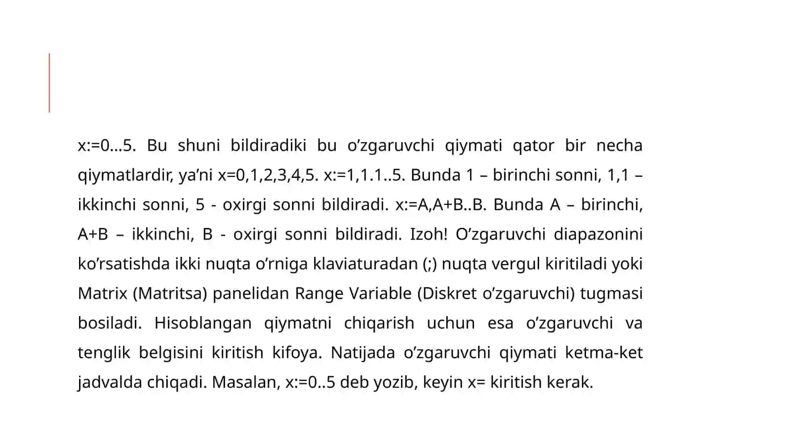MATHCAD PAKETIDA DIFFERENSIAL TENGLAMALAR SIMVOLLARNI HISOBLASH 4