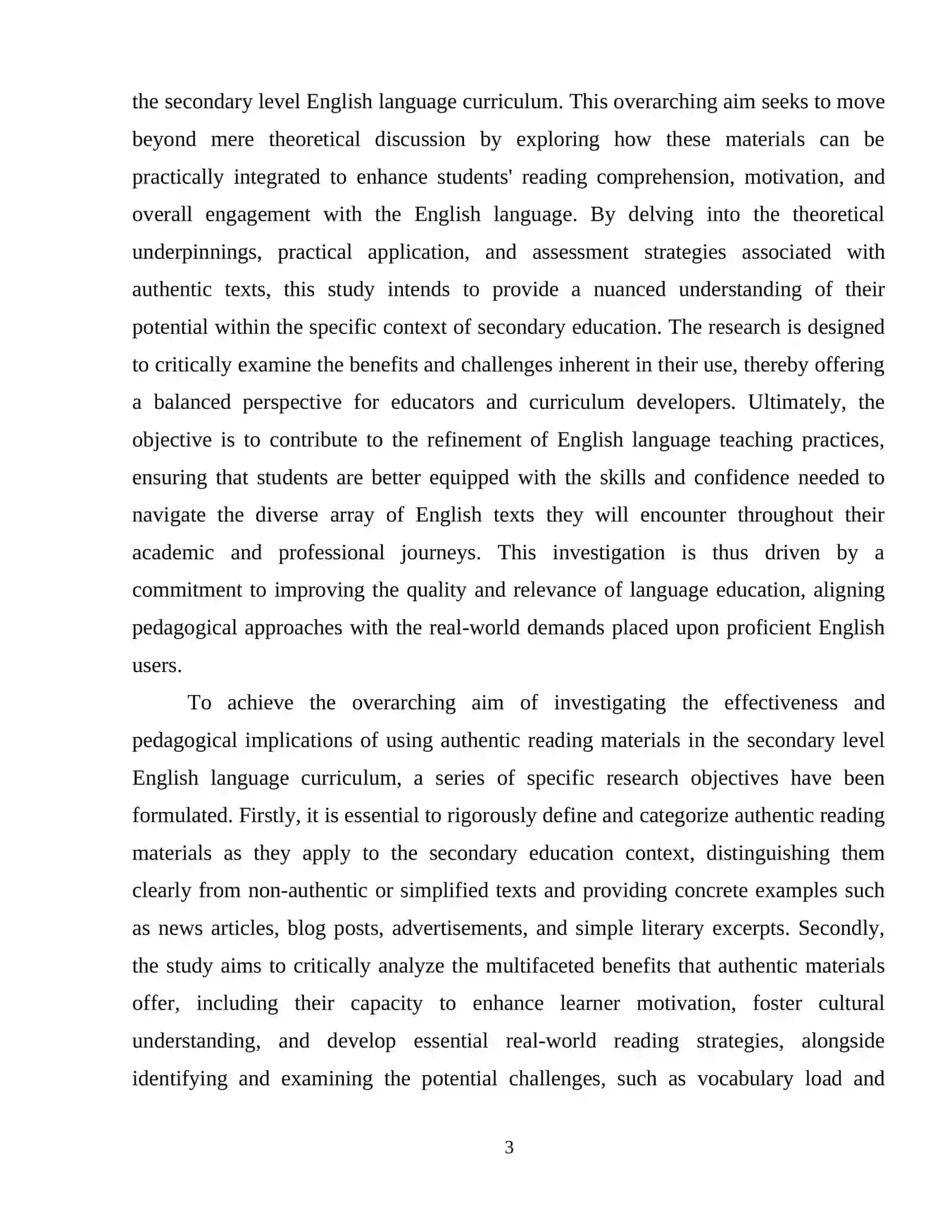The use of authentic materials in teaching reading  in the  secondary level 4