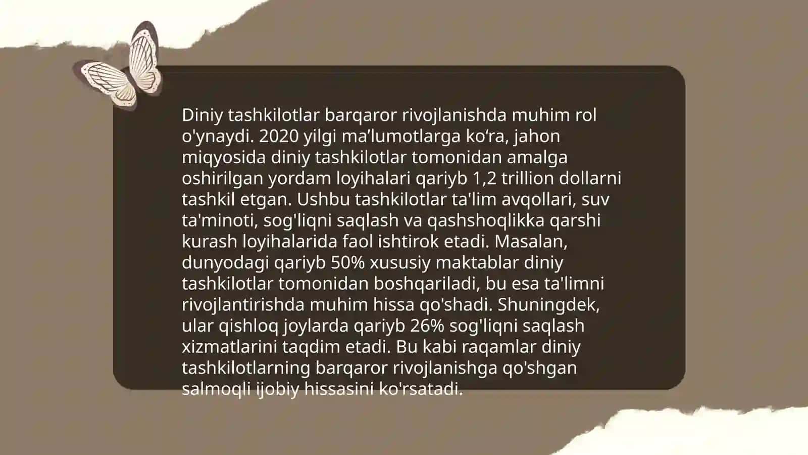 Xalqaro diniy tashkilot faoliyatining tarixi 4