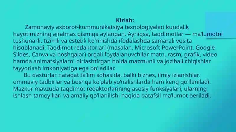 Taqdimot Redaktorlarining Asosiy Ishlash Prinsi 4