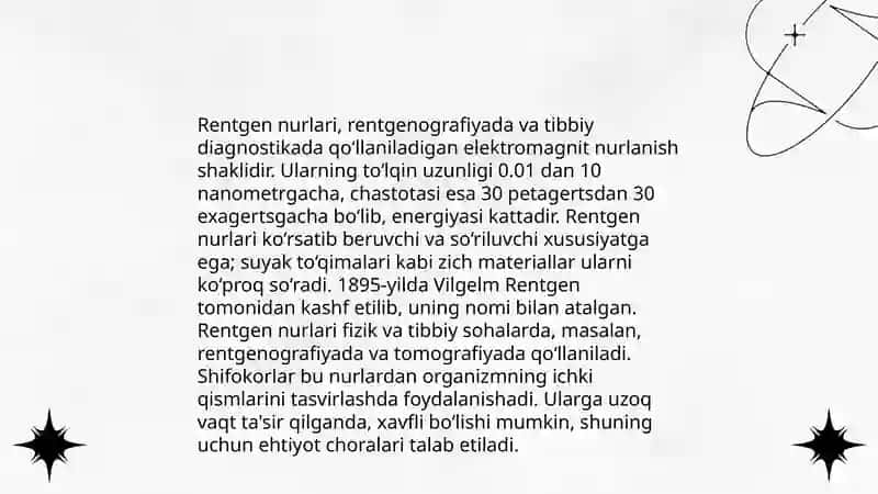 Rentgen nurlanishining fizkaviy asoslari 4