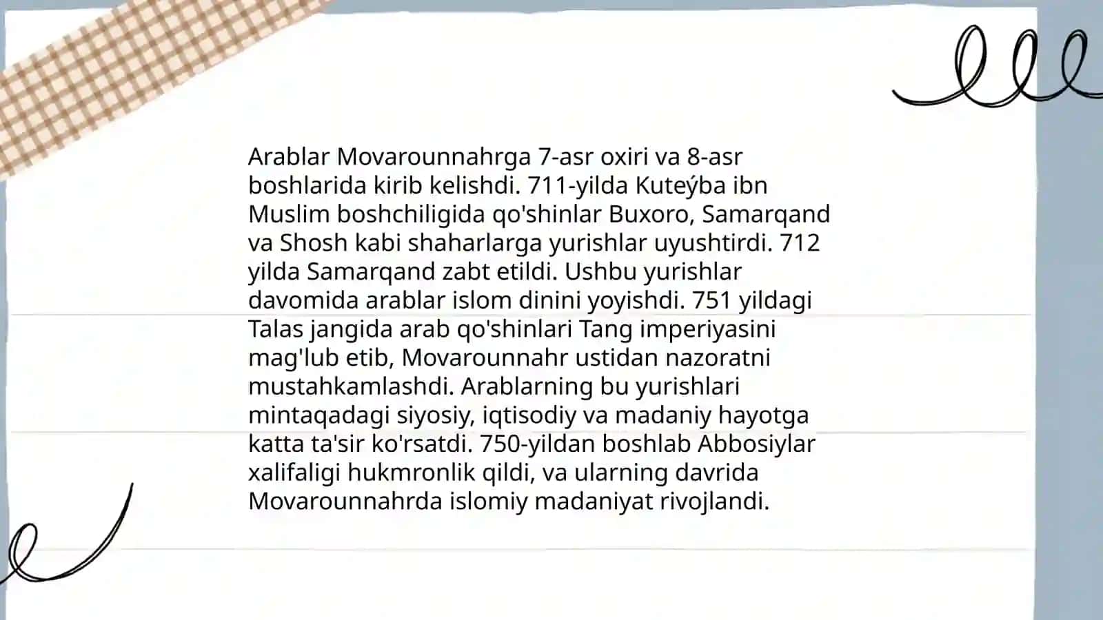 Arablar hukmronligining boshlanishi 4