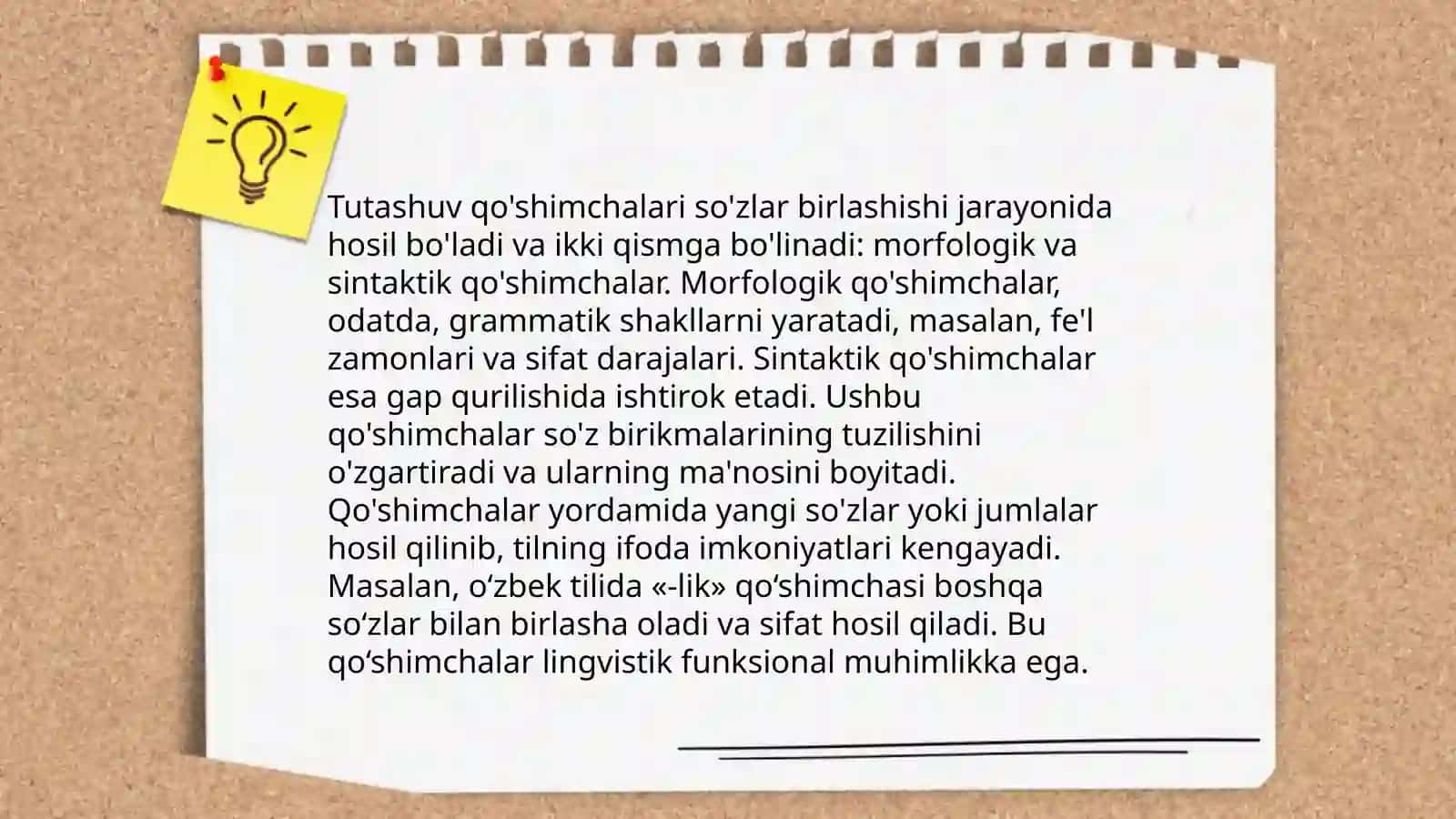 So'zlarni o'zaro bog'lovchi qo'shimchalar 4