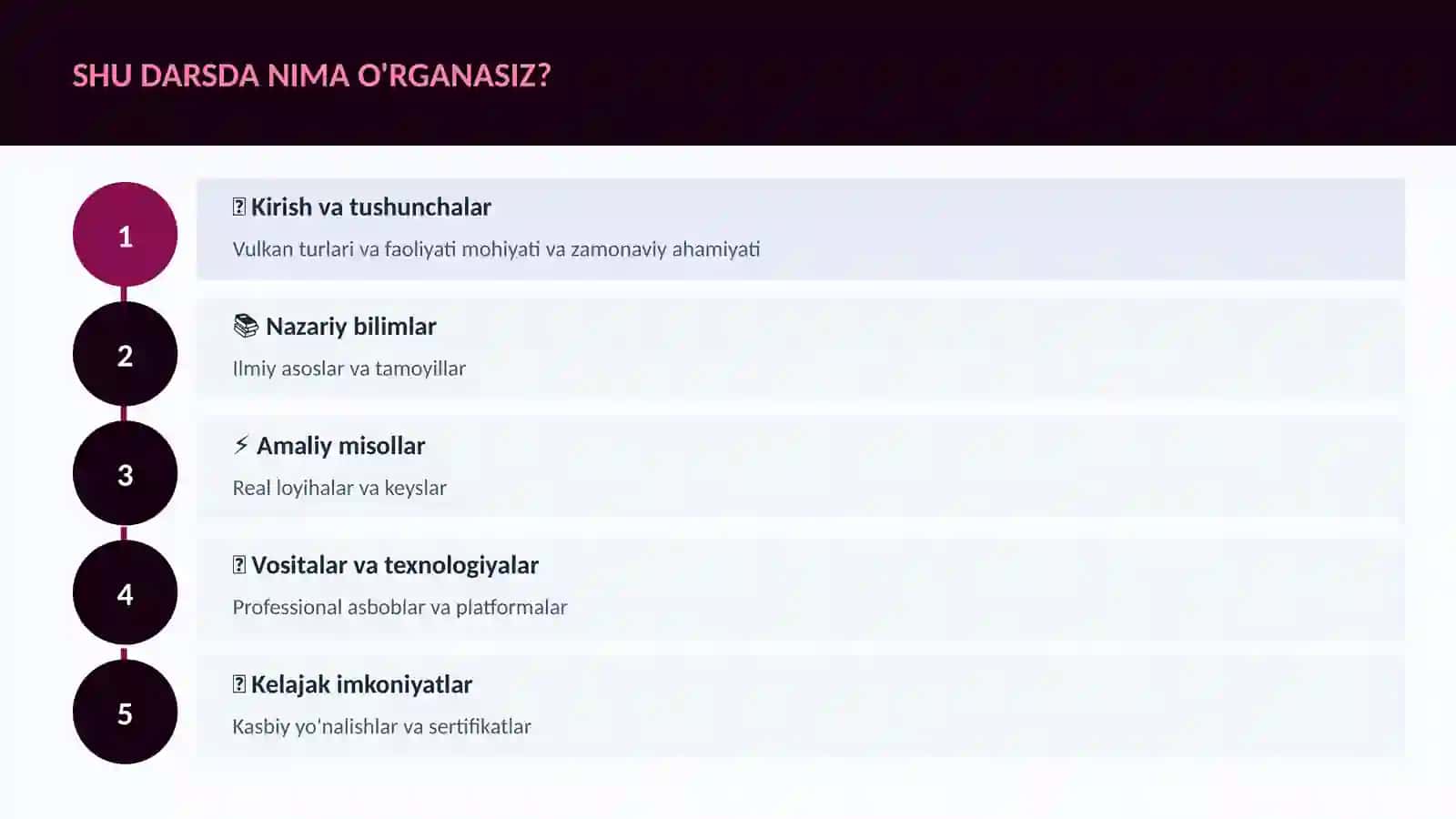 Vulkan turlari va faoliyati 4