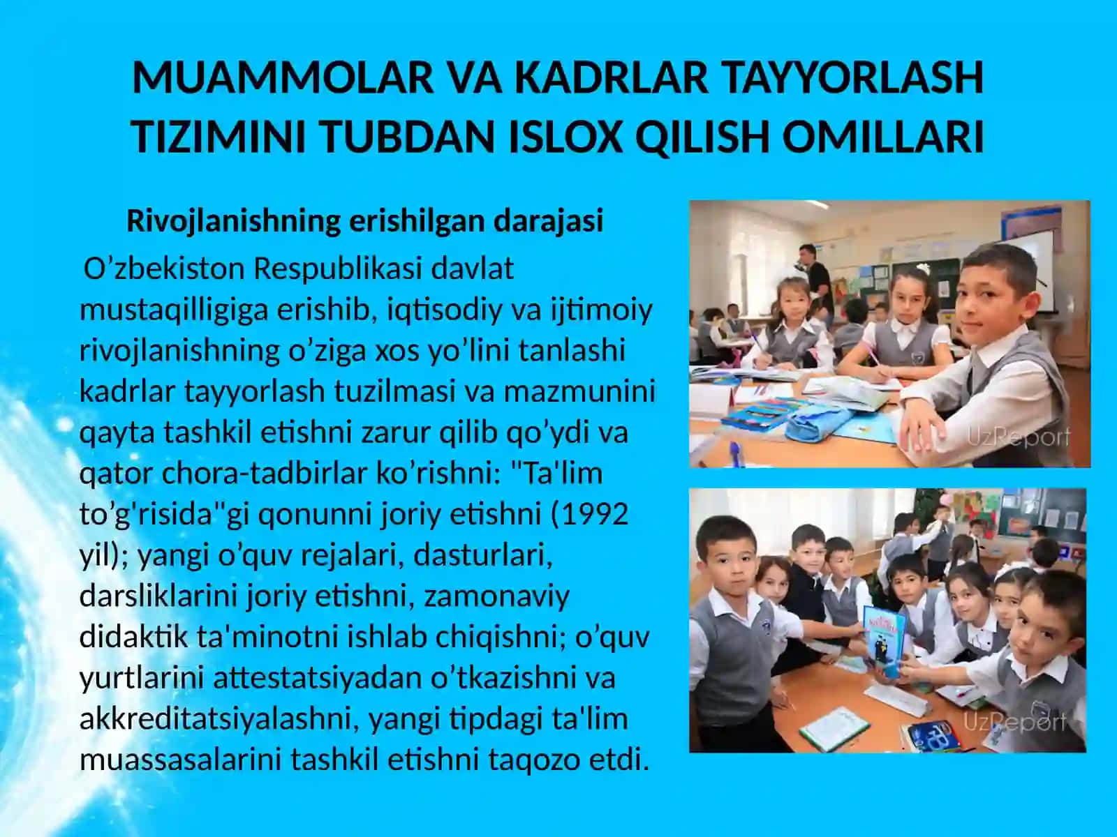O’ZBEKISTON RESPUBLIKASI KADRLAR TAYYORLASH MILLIY DASTURI 4