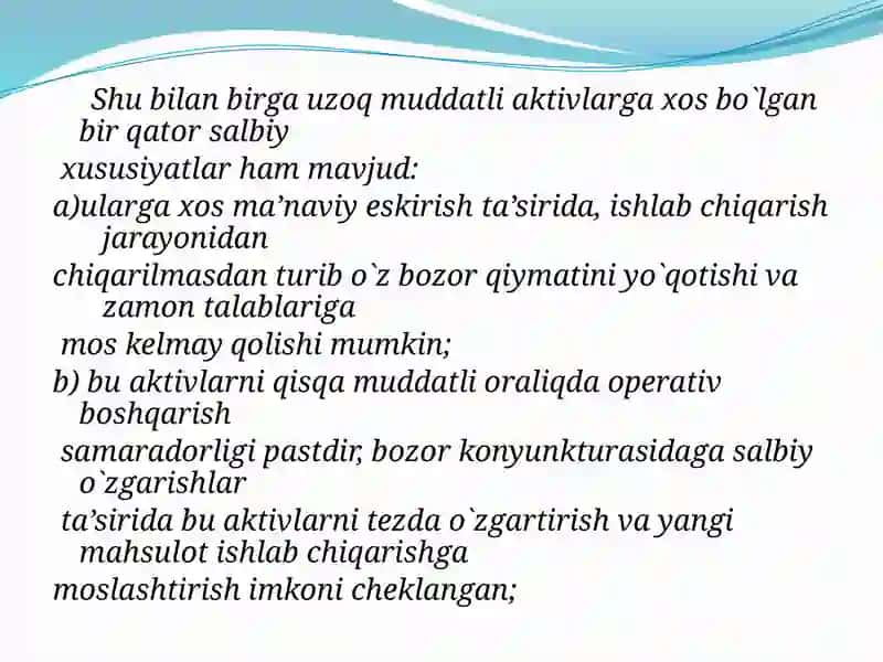 Uzoqmuddatli aktivlar hisobi 4
